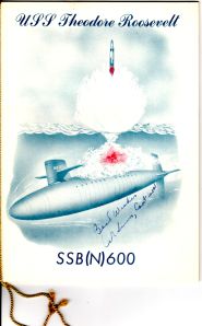 A program introducing a new nuclear submarine, the U.S.S. Theodore Roosevelt (from box 2, folder 23)