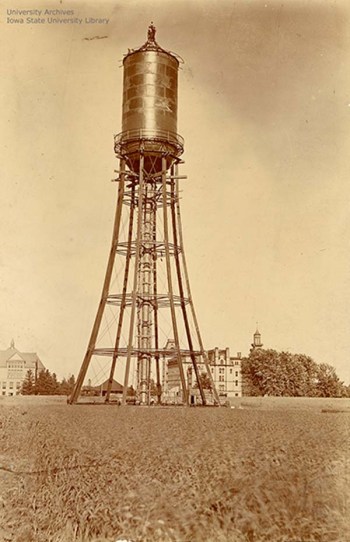 Construction nearly completed on the water tower, July 6, 1897.
