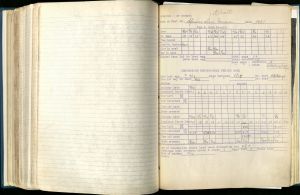 Page from vol. 1 of Frederic Leopold's wood duck nesting records, 1951. MS 113, Box 9, Folder 1.