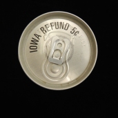 Top view of can says "Iowa Refund 5 cents)