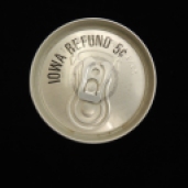Top view of can says "Iowa Refund 5 cents)